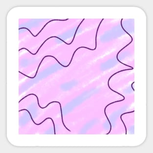 Pink blue purple watercolor abstract art Sticker